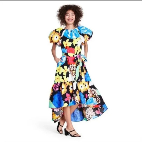 NWT Christopher John Rogers for Target RUFFLES, FLORAL PRINT PUFF SLEEVES - Picture 3 of 4